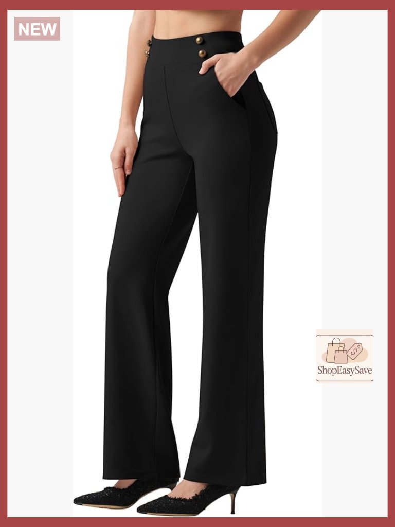 Women's Wide Leg Dress Pants High Waisted Stretch Work Business Casual Slacks